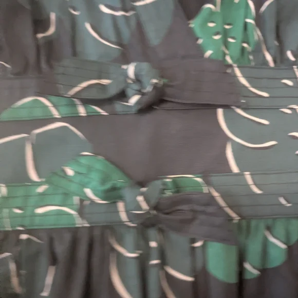 Kate Spade Dark Green Leaf Print Midi Dress - Picture 5 of 8